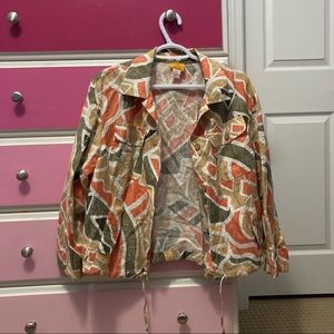 ⭐️3/$15 Ruby road 70s vintage style print patterned jacket 🧵
